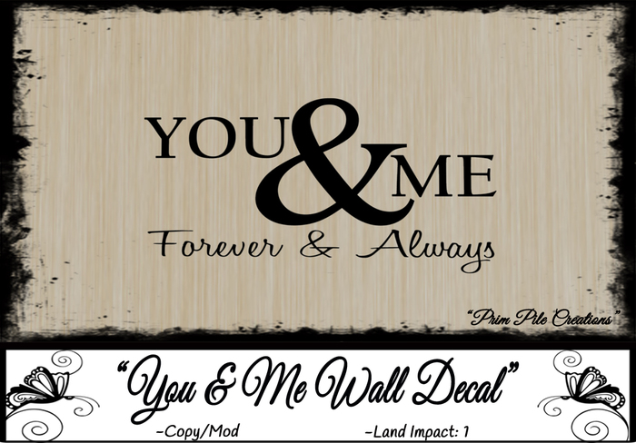 ~PPC~ You & Me Wall Decal