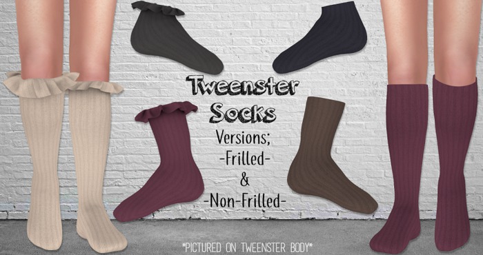 Black - Tweenster Socks (Frill)
