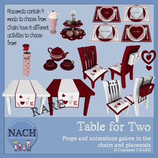 NACH Valentines Table Red RARE