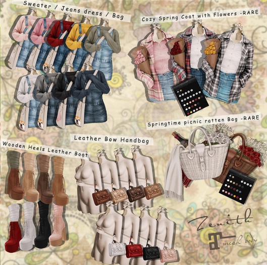 =Zenith=Leather Bow Handbag (Begie)