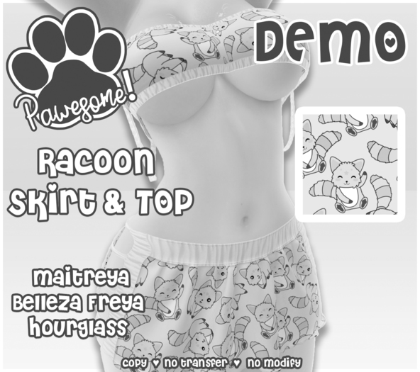 [Pawesome!] Racoon Top & Skirt DEMO