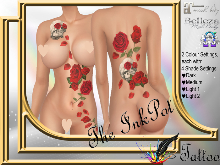 The InkPot~Skull & Rose Tattoo