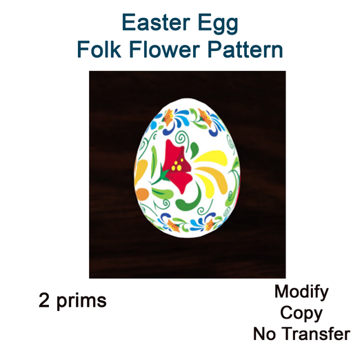 Easter Egg (white with folk flower pattern)