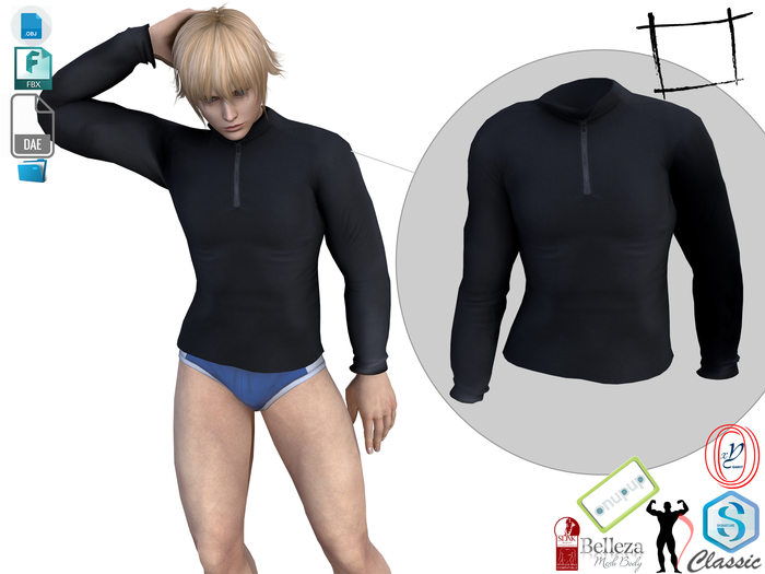 Dae Obj FBX  Men's High Neck Jumper Top Signature Gianni, Gamit, Adin, Jake, Slink, Onupup
