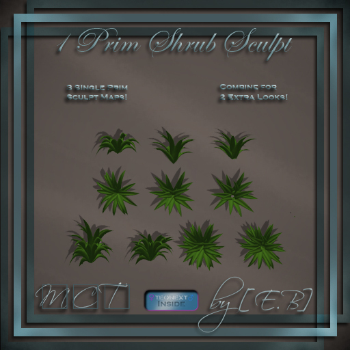 [E.B] 1 Prim Sculpted Shrub w/ Bonus  v1.0 - Full Permission With Maps