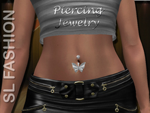 Piercing - Jewelry - Butterfly White Diamonds