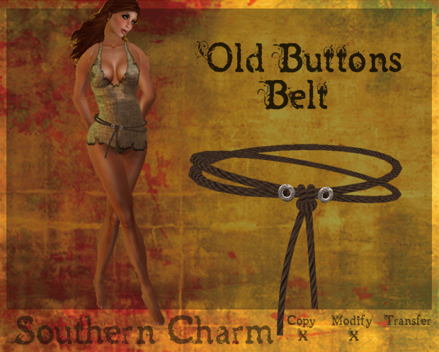 ..::SC::.. Old Buttons Rope Belt *Boxed*