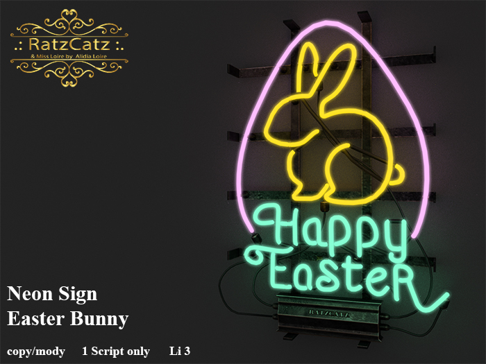 .: RatzCatz :. Neon Sign Wall *Easter Bunny* 01