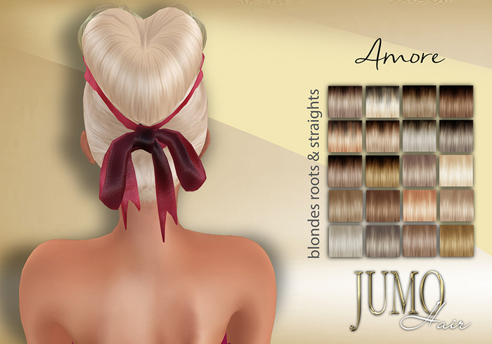 .:JUMO:.Amore Hair Blondes"With Color Changing Ribbon HUD"