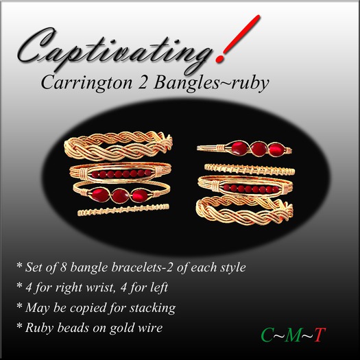 Captivating! Carrington 2 Bangles-Ruby
