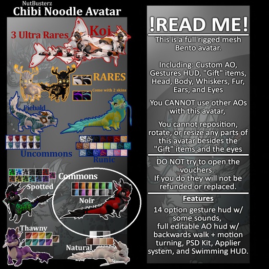 {NB} Chibi Noodle Avatar Noir Orange (Add + Touch) *Voucher*