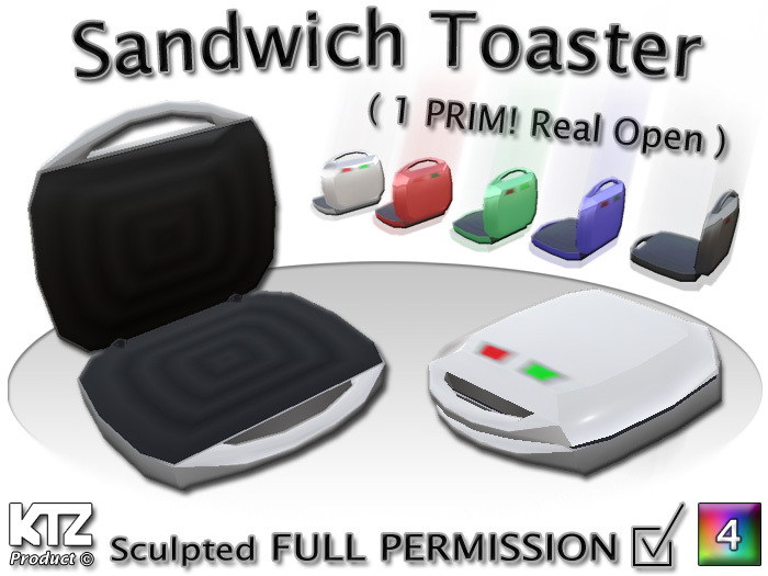 Sculpted Sandwich Toaster // 1 PRIM ! // FULL PERMISSION !