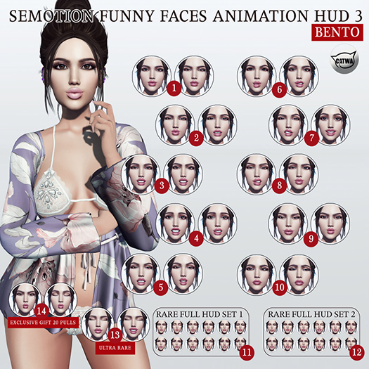 [Box] SEmotion Funny Faces HUD 3 Set 02 [Catwa]