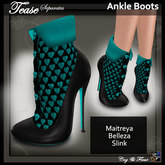 C&F Tease Valentine Ankle Boots - Teal Hearts