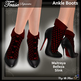 C&F Tease Valentine Ankle Boots - Dark Hearts