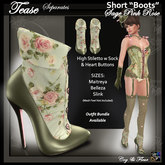 C&F Tease Valentine Ankle "Boots" - Sage Pink Roses