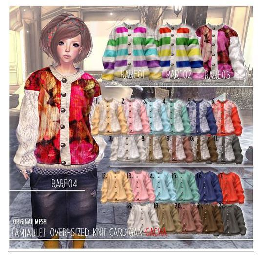 {amiable}Over-sized Knit Cardigan Gacha09(BOX)