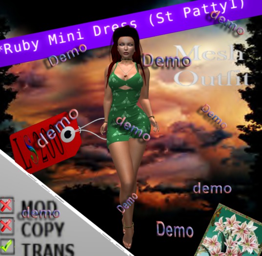 Ruby Mini Dress (st patty1) demo