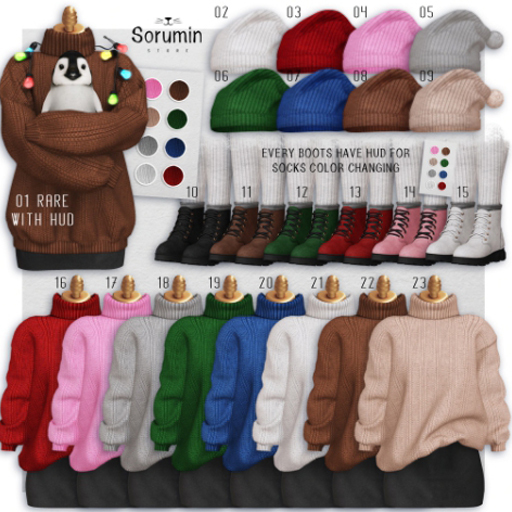 15 -Sorumin- Let it snow GACHA - Boots White- Maitreya