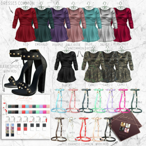 Look At Me. Harness : Dress - Burgundy COMMON