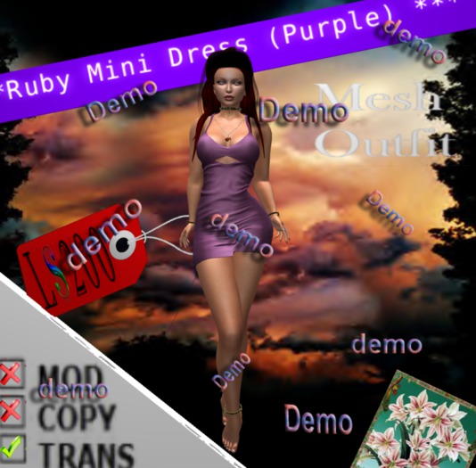 Ruby Mini Dress (purple) demo