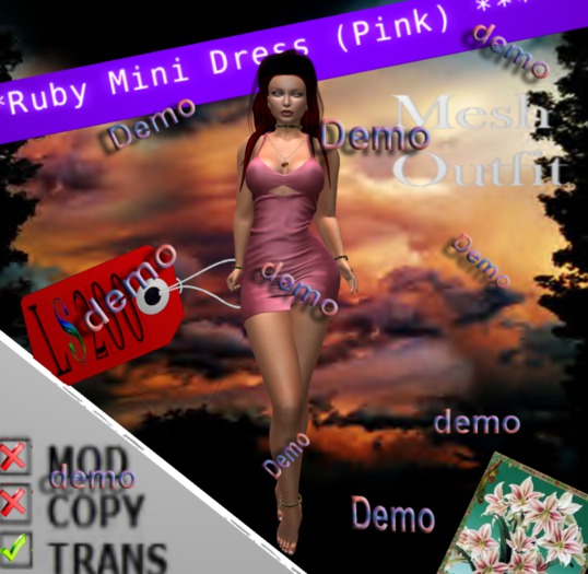 Ruby Mini Dress (pink) demo