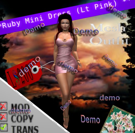 Ruby Mini Dress (lt pink) demo