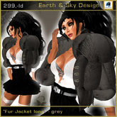 fur jacket long grey - Earth & Sky design