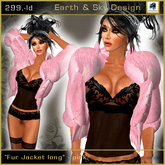 fur jacket long light pink - Earth & Sky design