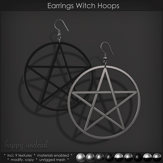 Happy Undead - Earrings Witch Hoops