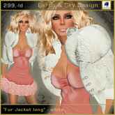 fur jacket long white - Earth & Sky design
