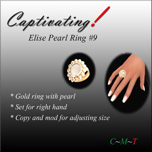 Captivating! Elise Pearl Ring #9