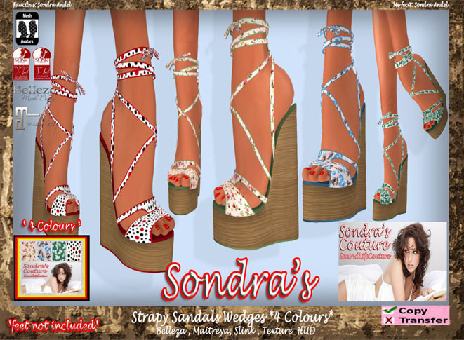 *Sondra's Strapy Sandals Wedges *4 Colours* (add)