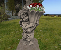 CJ Angel Planter Dark Red Rose