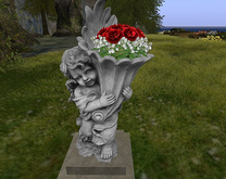 CJ Angel Planter Red Rose