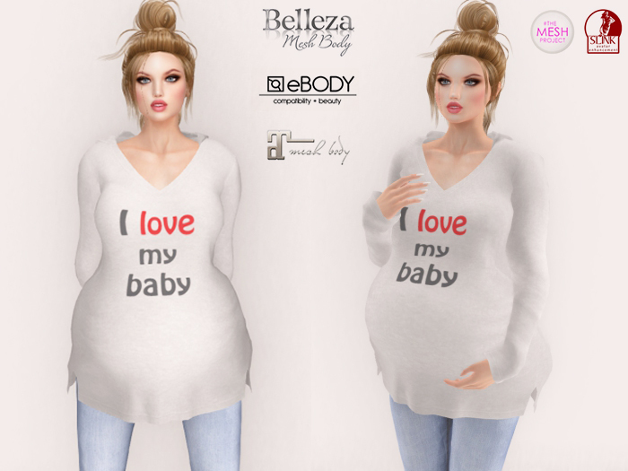 Lovers : Maternity : Hoodie Top : I love my baby : White