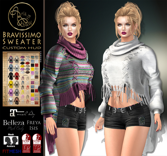 ***ArisarisB&W~Bravissimo Sweater~CUSTOM HUD