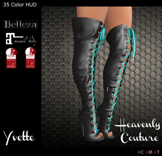 :::[Heavenly]::: Yvette Knee High Lace Up Boots  