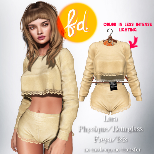 (fd) Romantic Sweats - Yellow Maitreya Lara/Slink Physique+Hourglass/Belleza Freya+Isis (MESH)