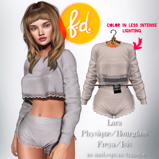 (fd) Romantic Sweats - Soft Grey Maitreya Lara/Slink Physique+Hourglass/Belleza Freya+Isis (MESH)