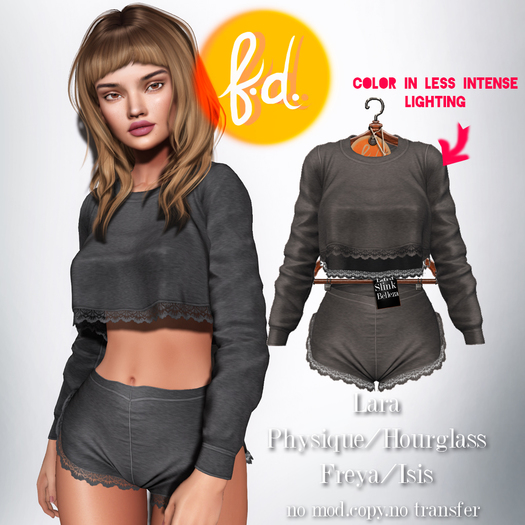 (fd) Romantic Sweats - Charcoal Maitreya Lara/Slink Physique+Hourglass/Belleza Freya+Isis (MESH)