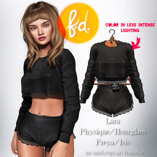 (fd) Romantic Sweats - Black Maitreya Lara/Slink Physique+Hourglass/Belleza Freya+Isis (MESH)
