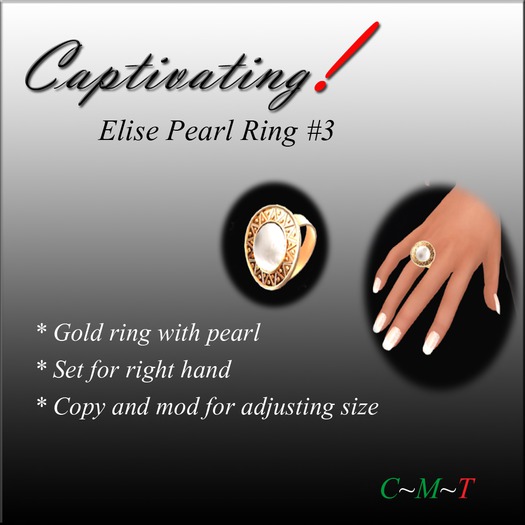 Captivating! Elise Pearl Ring #3