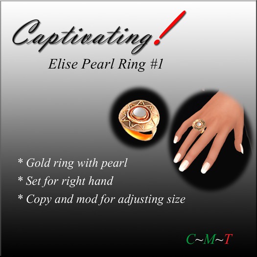 Captivating! Elise Pearl Ring #1