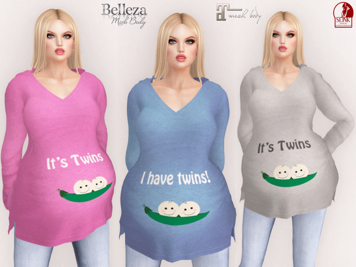 Lovers : Maternity : Hooded Tunic : Twins : 3 colors
