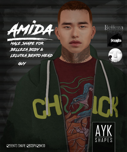 AYK-SHAPES@Amida Shape - Belleza Body - Lelutka Head Guy