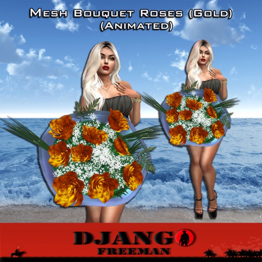 D. Freeman ~ Mesh Bouquet Roses (Gold) + pose
