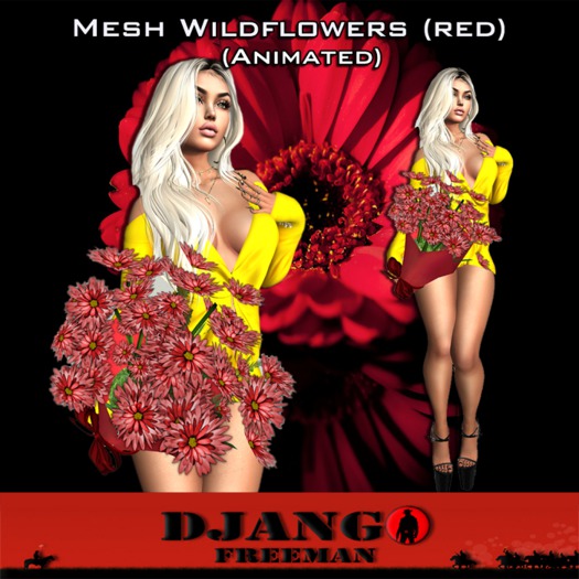 D. Freeman ~ Mesh Bouquet Wildflowers (Red)