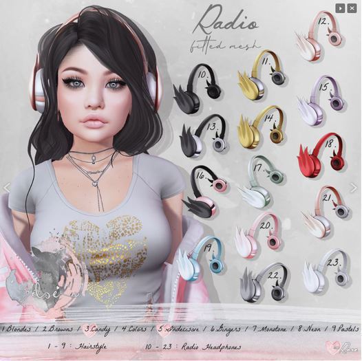 11.Doe: Radio - Headphones Gold & Silver