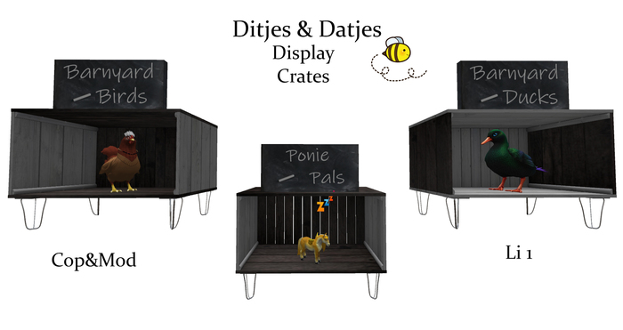 Ditjes & Datjes Display Crates ( Ponies Ducks & Birds ) Boxed